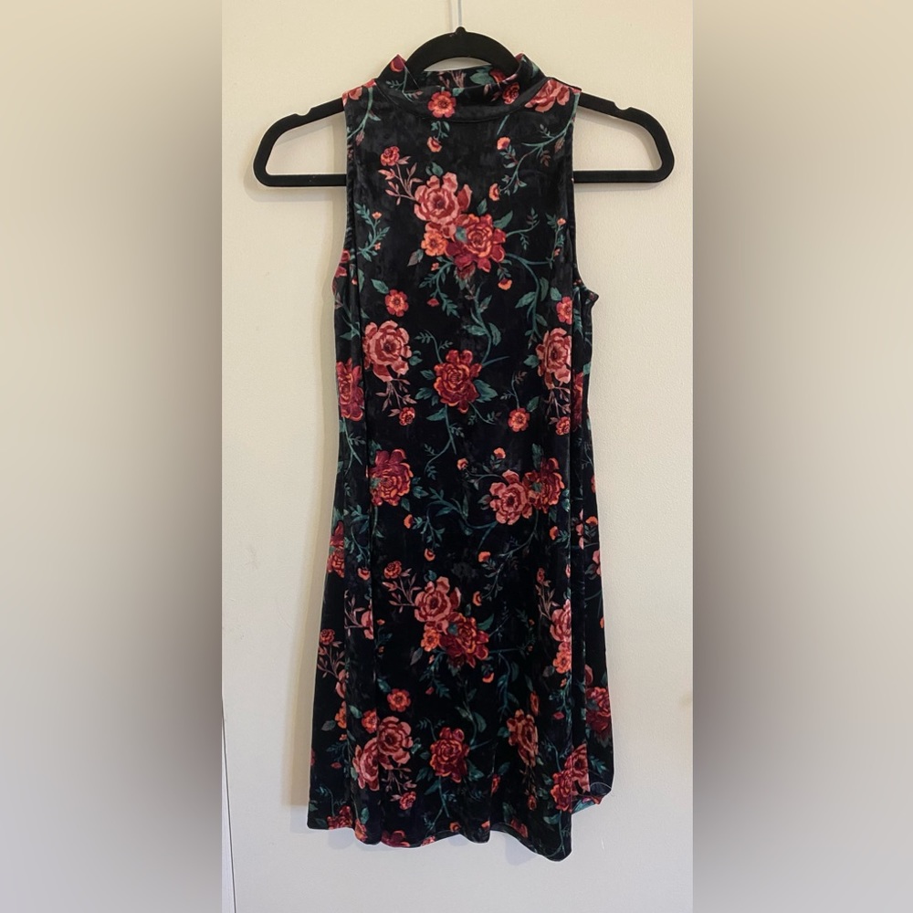 Mock Neck Floral Dress